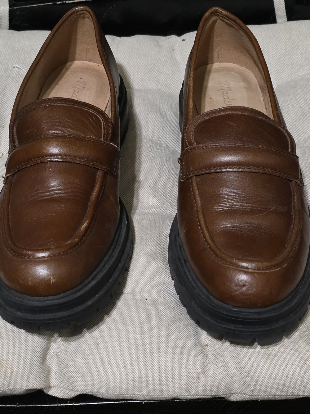 Madewell Brown Leather Women's Lug-Sole Moccasins Us3d Size 8.5